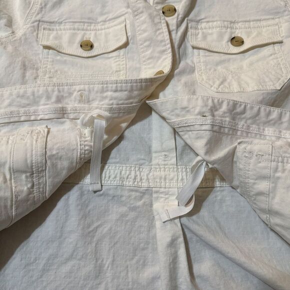 Eddie Bauer‎ Jacket Womans Ripstop Field Safari utility Cargo Canvas L Military - Picture 9 of 12